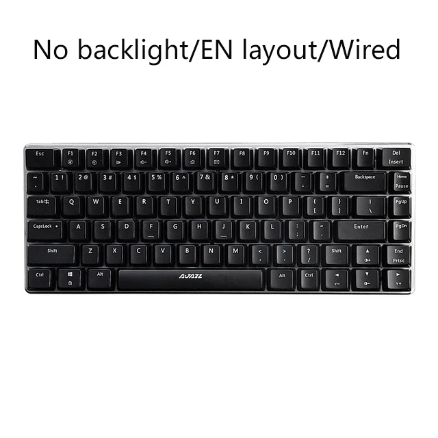 No backlit EN-1 Ajazz AK33 82-клавишная клавиатура Проводная Механическая клавиатура на русском/английская раскладка синий/черный переключатель RGB подсветкой бесконфликтное - Цвет: No backlit EN-1