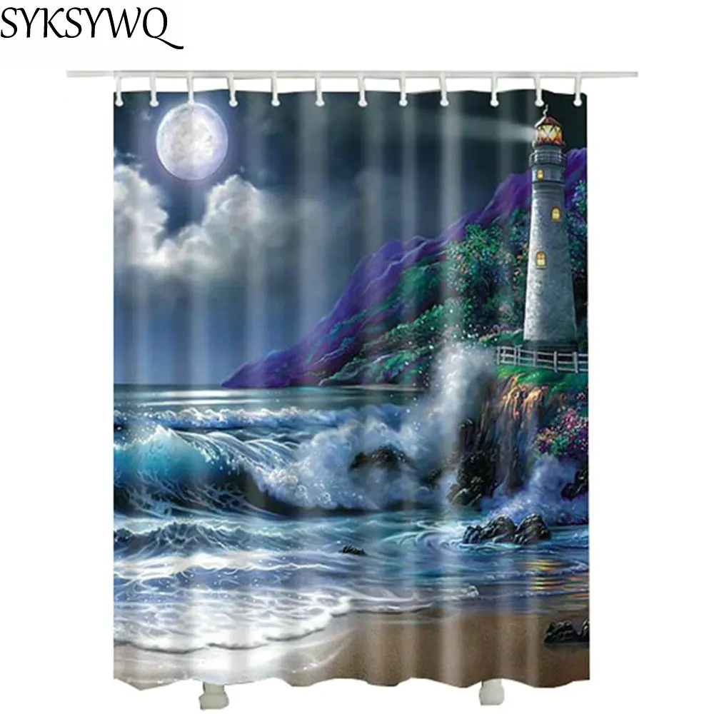 Водонепроницаемая шторка для душа из полиэстера с 3d эффектом|waterproof shower curtain|shower