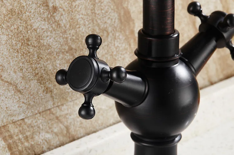 Бесплатная доставка роскошный черный кухонный кран для раковины Европейский