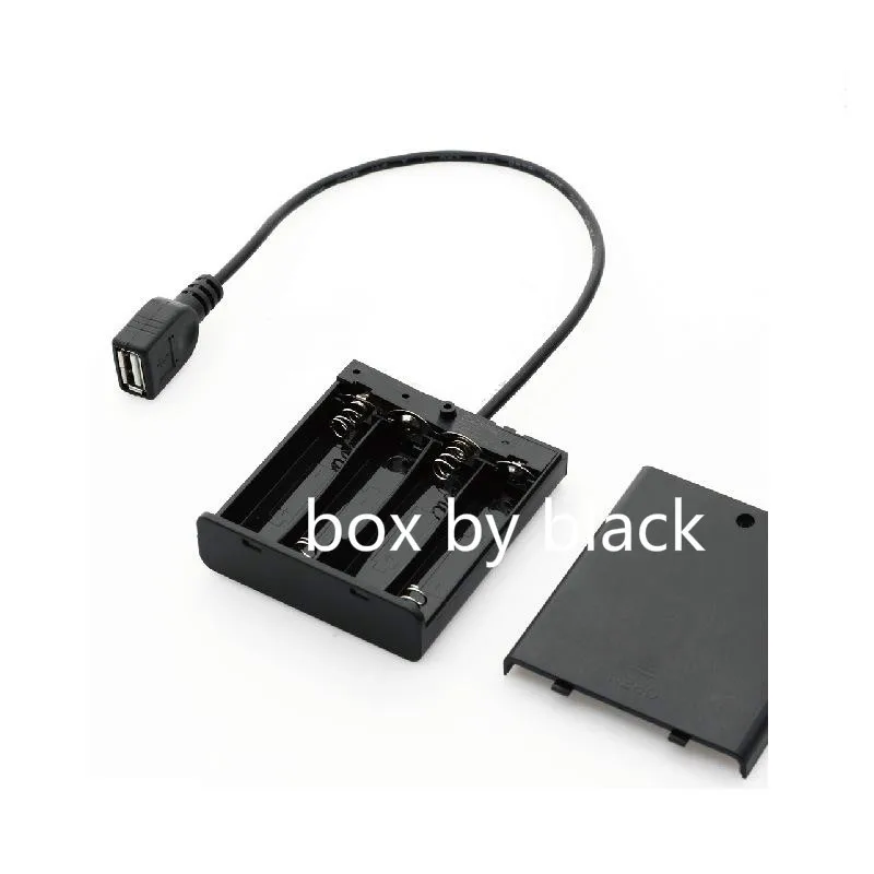 20 шт./лот 4 AA коробка для хранения аккумуляторов 4AA с выключателем USB разъем кабеля