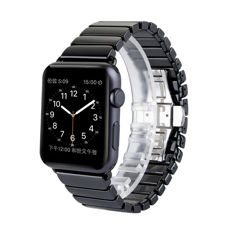 Модный керамический ремешок для Apple watch браслета 3/2 с адаптером iWatch 42 мм 38 черный