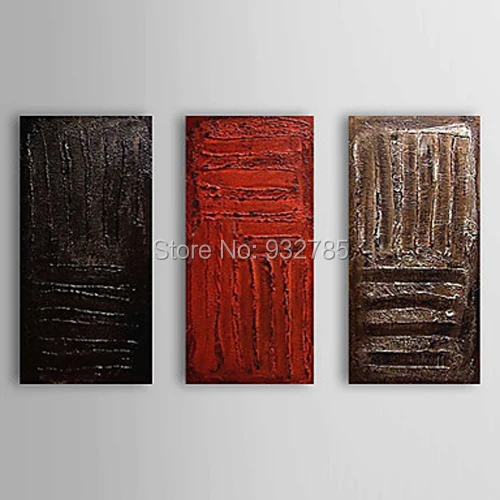 3 шт. группа ручной работы абстрактная картина маслом на холсте Красный Черный