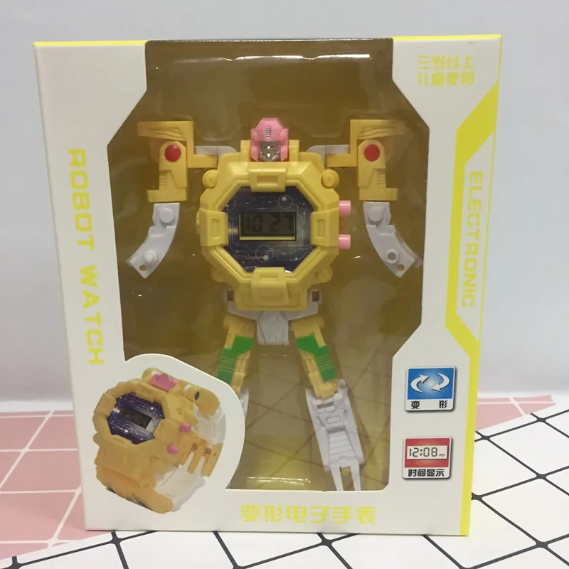 Детские часы деформации робот электронные наручные для мальчиков и девочек