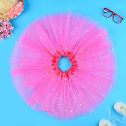 Новая фатиновая юбка пачка для маленьких девочек со звездочками и пайетками