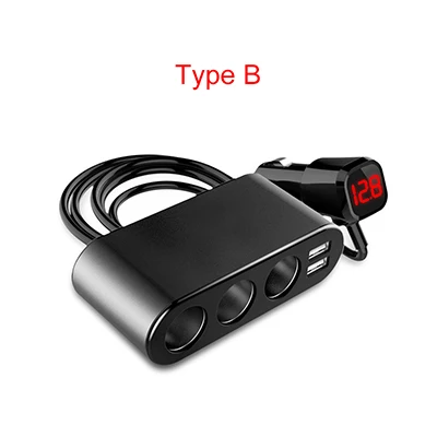 Type B 5V 3.1A двойной USB порт 3 способа Авто розетка для автомобильного прикуривателя сплиттер адаптер DC 5V 1A 2.1A для всех телефонов и ПК Ipad - Название цвета: Type B