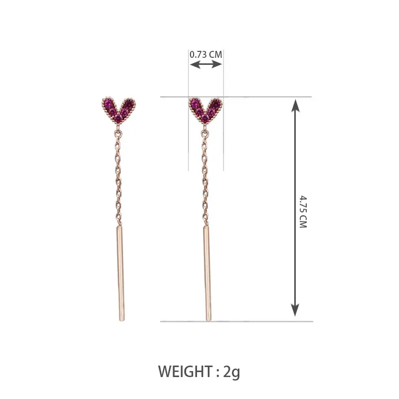 Симпатичные романтические серьги-подвески с коротким изображением красного