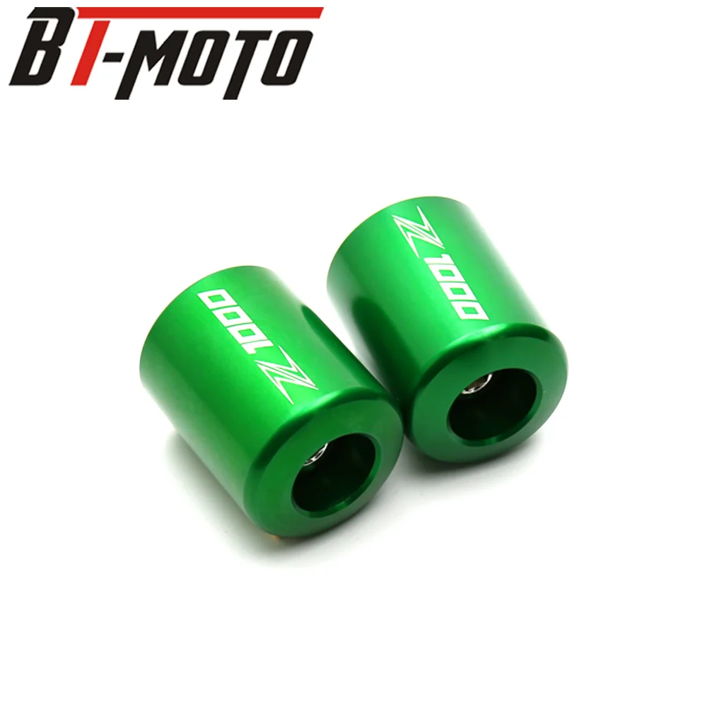GREEN Для KAWASAKI Z1000 Z 1000 2003-/Z 1000R- аксессуары для мотоциклов CNC алюминиевый руль акустическая система концы крышки слайдер - Цвет: GREEN