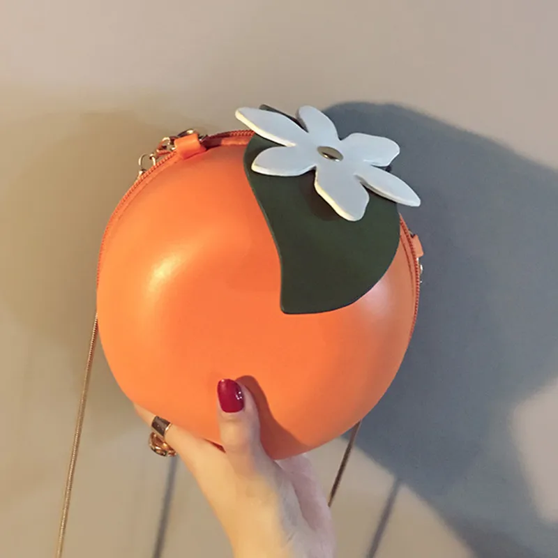 Сумка на плечо с оранжевой цепочкой Sac de filles Женская круглая сумка-мессенджер