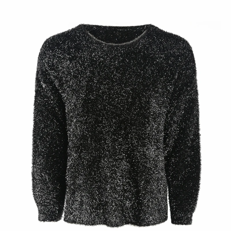 6XL 5XL Sweater Women 2021 Autumn Plus Size Black Casual Pullover Sweaters Large Sizes Clothes O-Neck Roupas Feminina | Женская одежда