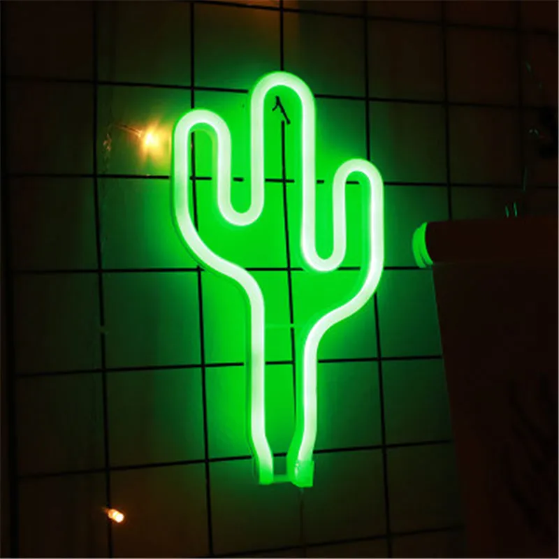 

LED Cactus Neon Light Sign Wall Decor Night Lights Home Decoration Party Supplies LED Decorative Lights For Christmas Wedding