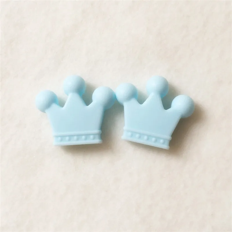 Pastel Blue Chengkai 10 шт Силиконовые короны, прорезыватели, бусины, сделай сам, детский душ, жевательные ювелирные изделия, захватывающая сенсорная игрушка, Прорезыватель зубов, ожерелье, аксессуары - Цвет: Pastel Blue