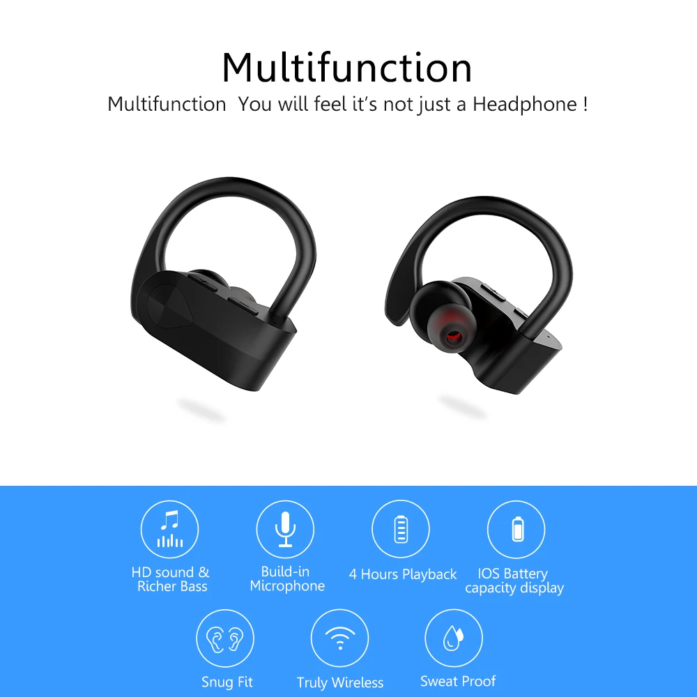 LXT E9 Bluetooth V4.2 наушники TWS беспроводные стерео с крючком спортивные для телефона