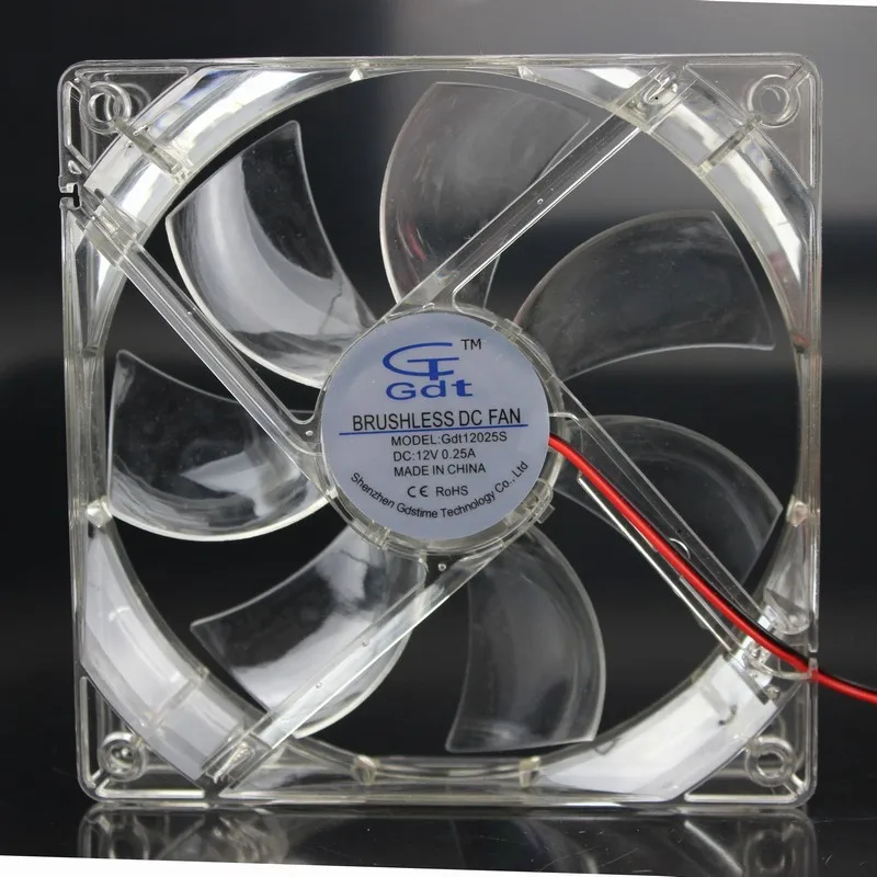 1 шт./лот GDT 12025 12 В 4P DC красочный свет 120 мм x 25 см PC Comptuer LED охлаждающий вентилятор