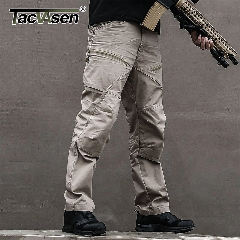 Тактические штаны карго TACVASEN мужские летние прямые боевые армейские в стиле