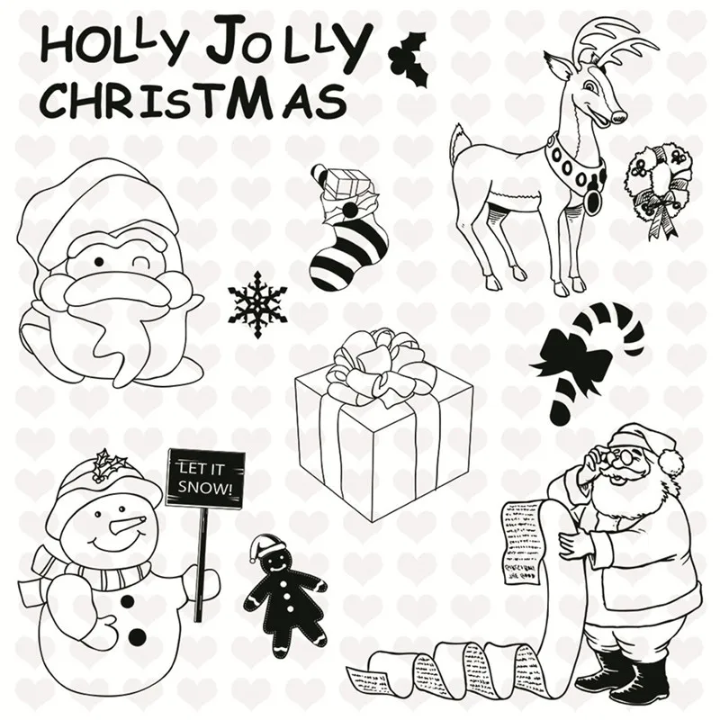 GJCrafts Socks Snowman Deer Clear Stamp and Cutting Dies Scrapbooking Die Cut Card Craft Making Decorative Christmas Set Stamps | Дом и сад