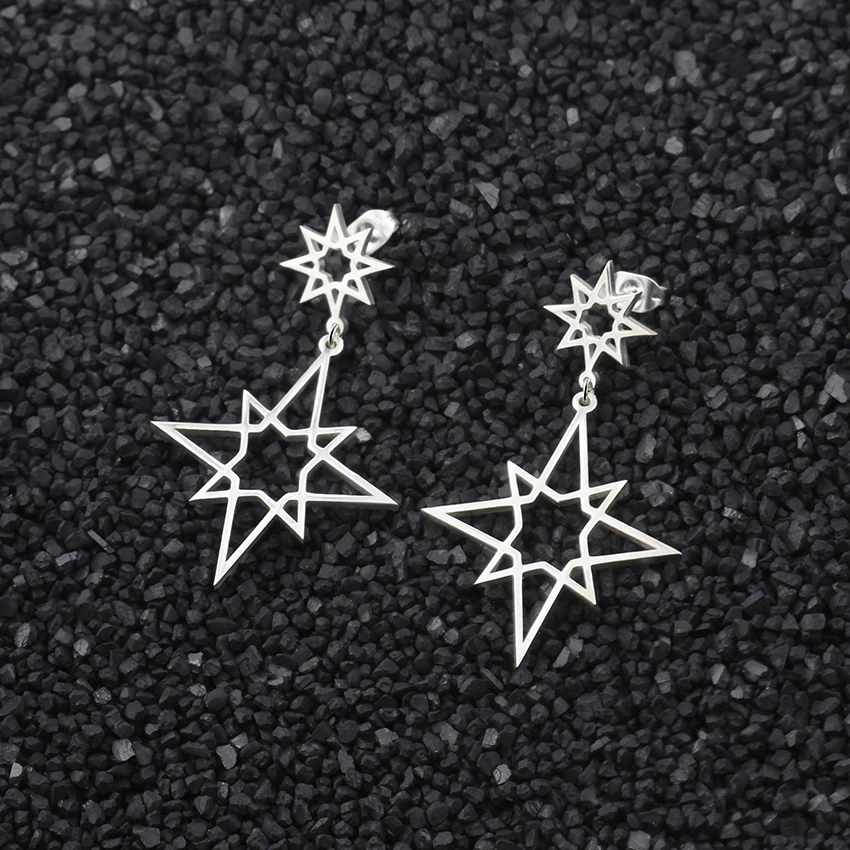 Женские серьги-подвески из нержавеющей стали золотого и серебряного цвета |