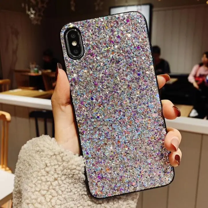 silver Роскошный Модный Блестящий блестящий чехол с блестками для samsung galaxy S9 Plus, чехол для samsung S10 Plus S10e A50 note 10, чехол для телефона s - Цвет: silver