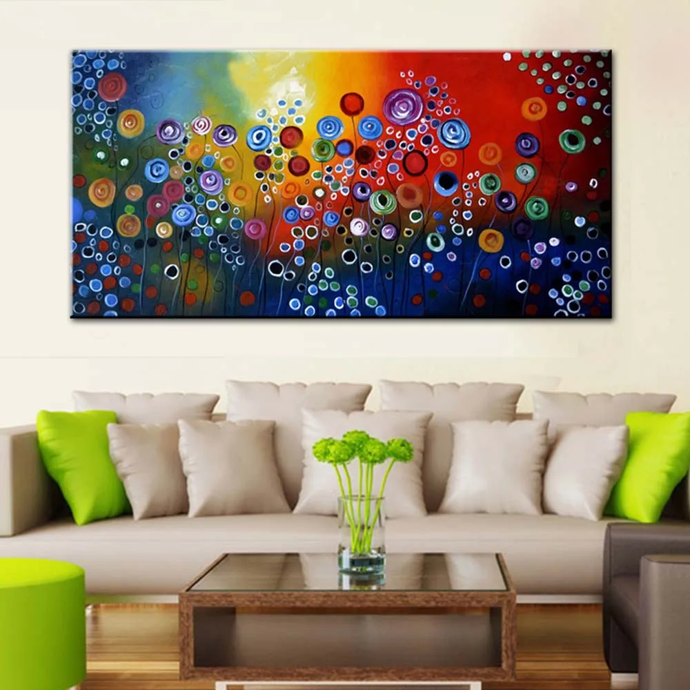 Handmade Abstract Circle Sharp Oil Painting Large Size on Canvas Wall Pictures for Living Room Home Decor Cuadros Decoracion | Дом и сад