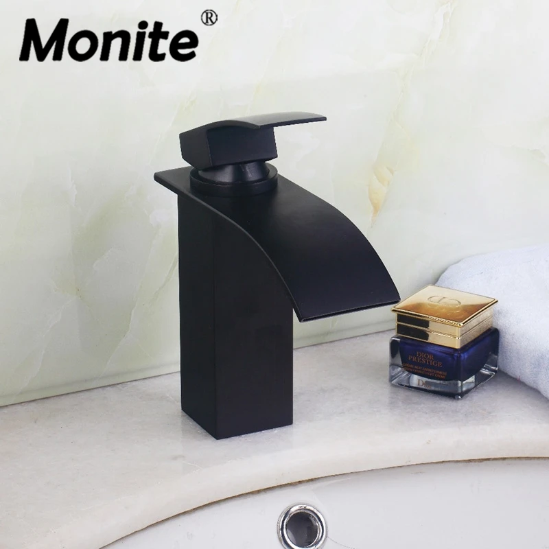 

Черный смеситель для ванной комнаты Monite, смеситель для раковины, устанавливаемый на бортике, с масляным покрытием, бронзовый, для холодной и...