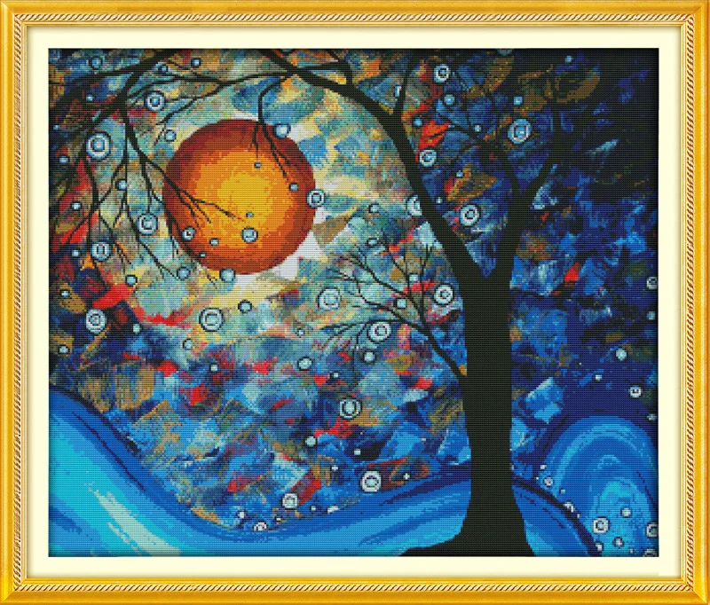 Фэнтези дерево снов Печатный холст DMC Вышивка крестиком Наборы вышивания Набор