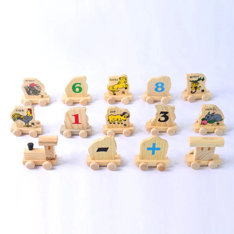 Trein игрушки Детские Digitale nummer dieren educatief Китайский Зодиак assembleert speelgoed voor дети Kinderen |
