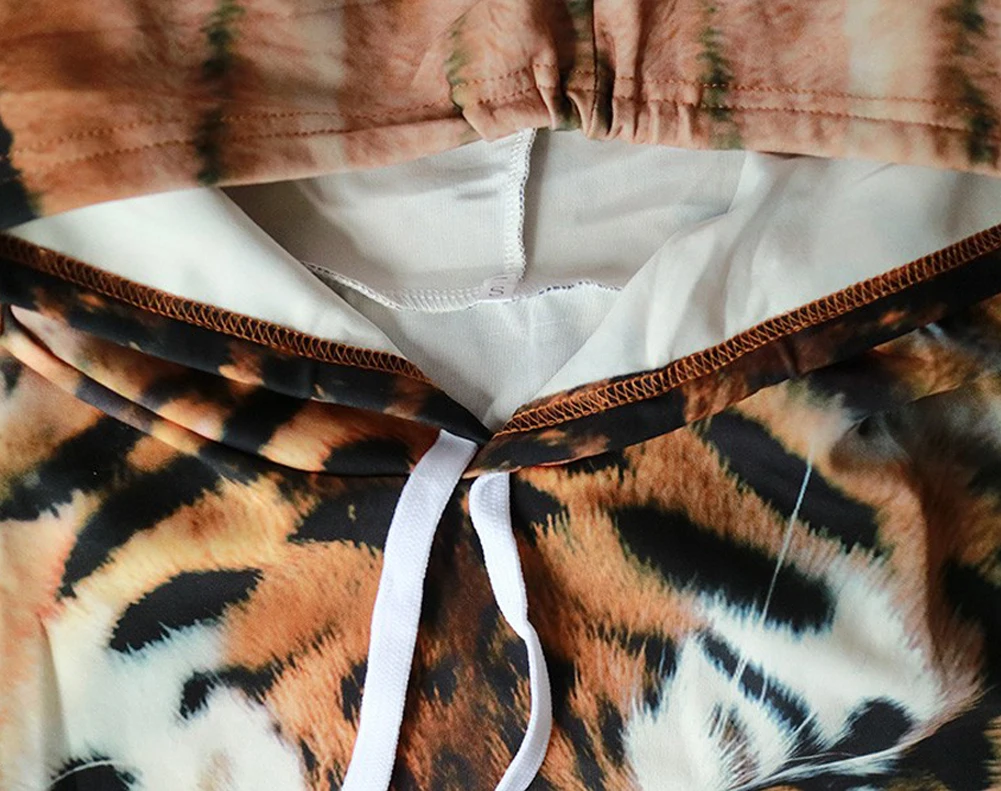 Mens Hoodies Funny 3D Tiger Lion Print Animals Sweatshirt Casual Loose Pocket Long Sleeve Winter Men Hoodies Unisex Pullovers