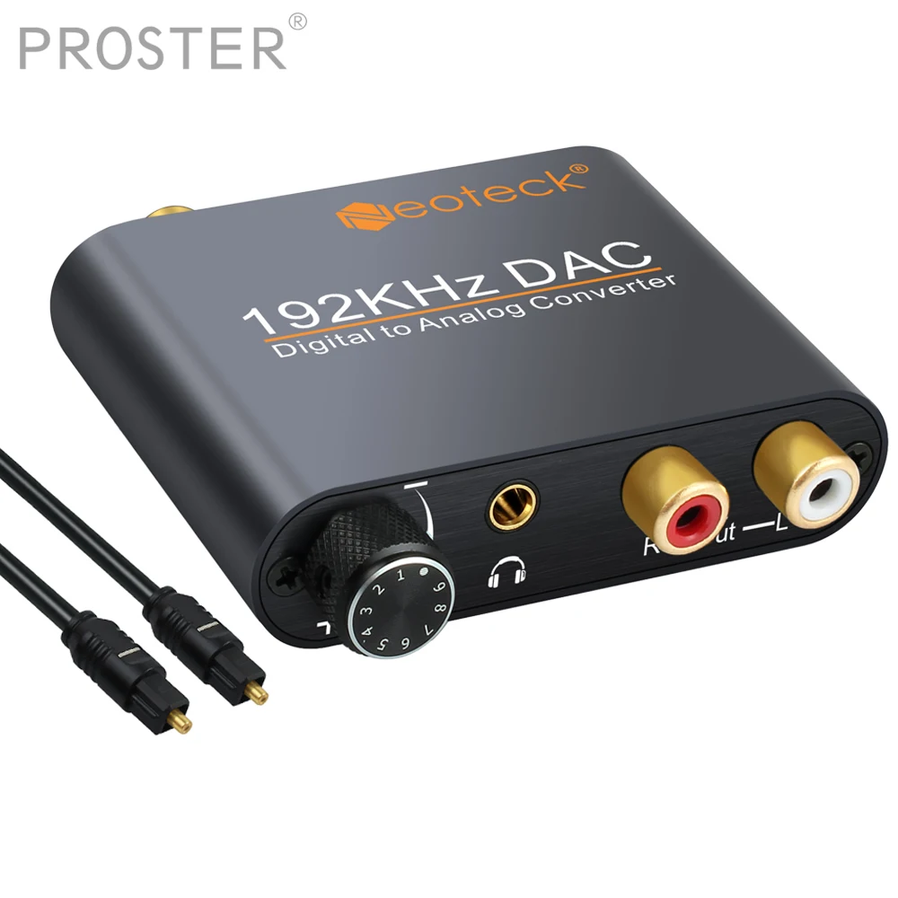 Proster цифро-аналоговый R/L аудио конвертер RCA 3,5 мм коаксиальный Toslink в аналоговый стерео 192 кГц алюминиевый конвертер адаптер
