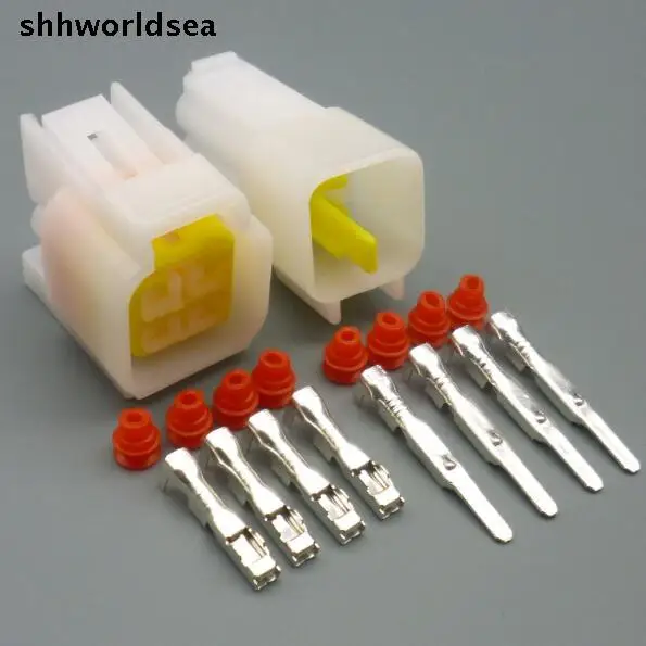 

shhworldsea 5/30/100sets 2.3mm 4pin 4way female male kit waterproof electrical connector FW-C-4M-B