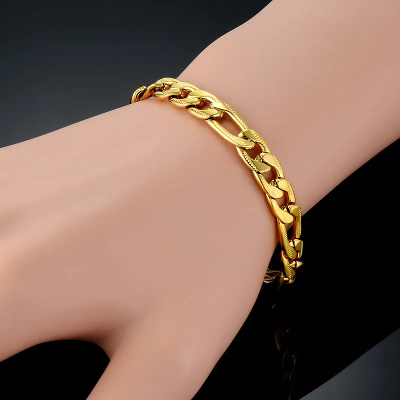 Vintage Figaro Chain Link Bracelet For Women/Men Wholesale Braslet Gold Color Stainless Steel Jewelry Pulseira | Украшения и