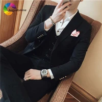 2019 slim fit black men suits for wedding bridegroom groom costume evening party prom formal tuxedo best man blazer traje hombre