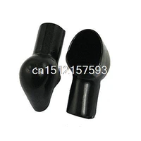 10 x black soft plastic smoking pipe shaped battery terminal caps boots