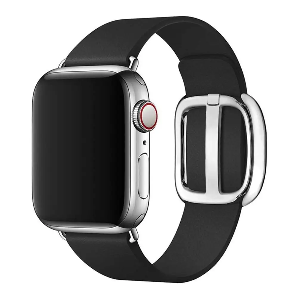 Ремешок из натуральной кожи для apple watch band 44 мм 42 38 40 Современный браслет на