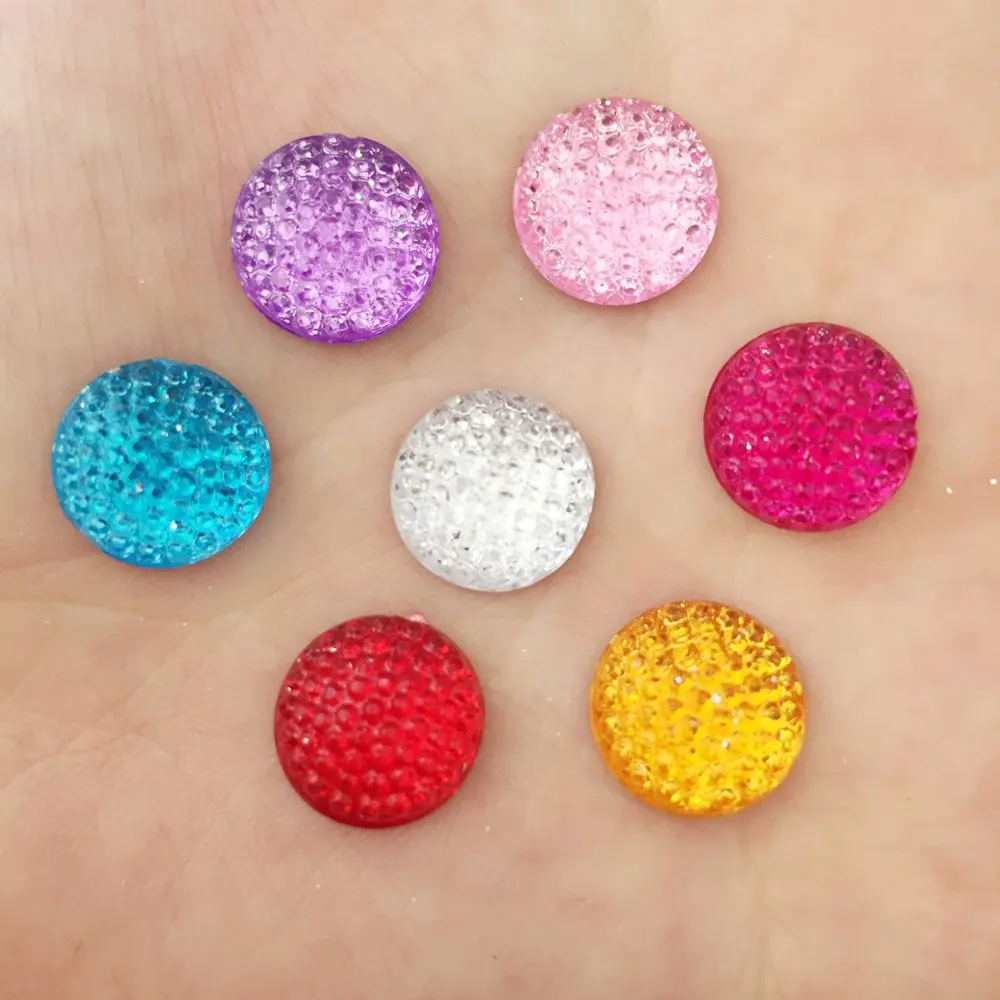 DIY 100 шт. 12 мм смешанные круглые стразы из смолы с плоской задней стороной для