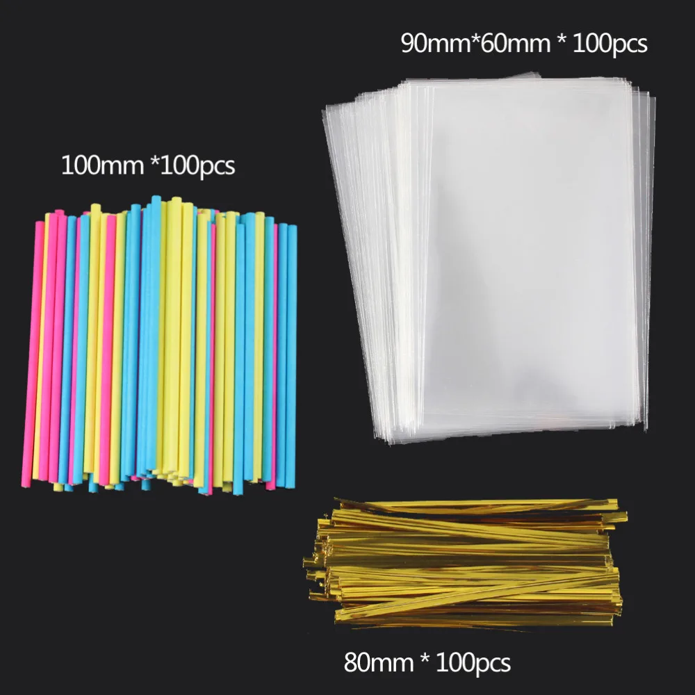 Фото Набор пластиковых палочек и пакетов для леденцов Lollipop Sticks Pop Treat Bag Set конфет шоколада сахара DIY формы Набор пластиковых палочек и пакетов для леденцов Lollipop Sticks Pop Treat Bag Set конфет шоколада сахара DIY формы
