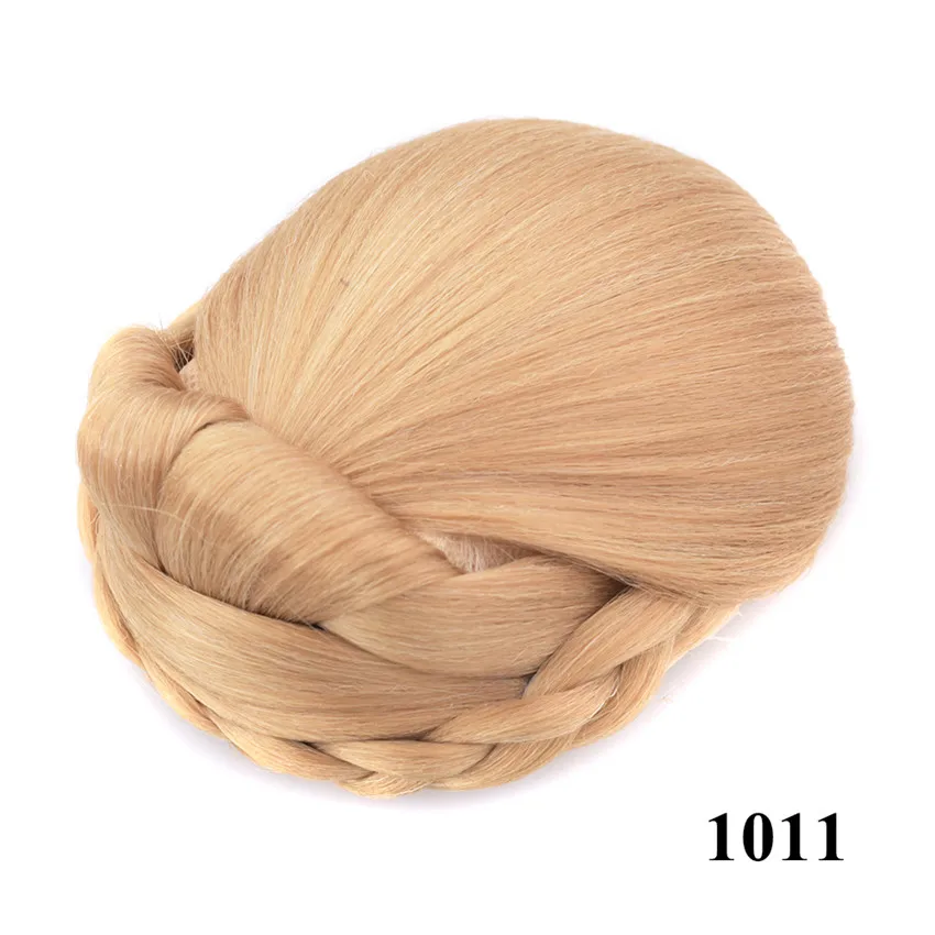 Gres волосы булочки для женщин клип в волосы Updo блонд Высокая температура волокна синтетические шиньоны для женщин