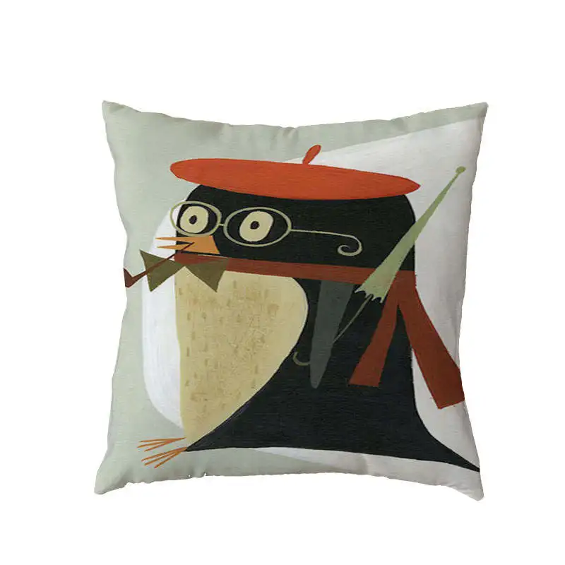 Милый мультяшный чехол для подушки наволочка с медведем выдрой пингвином коала