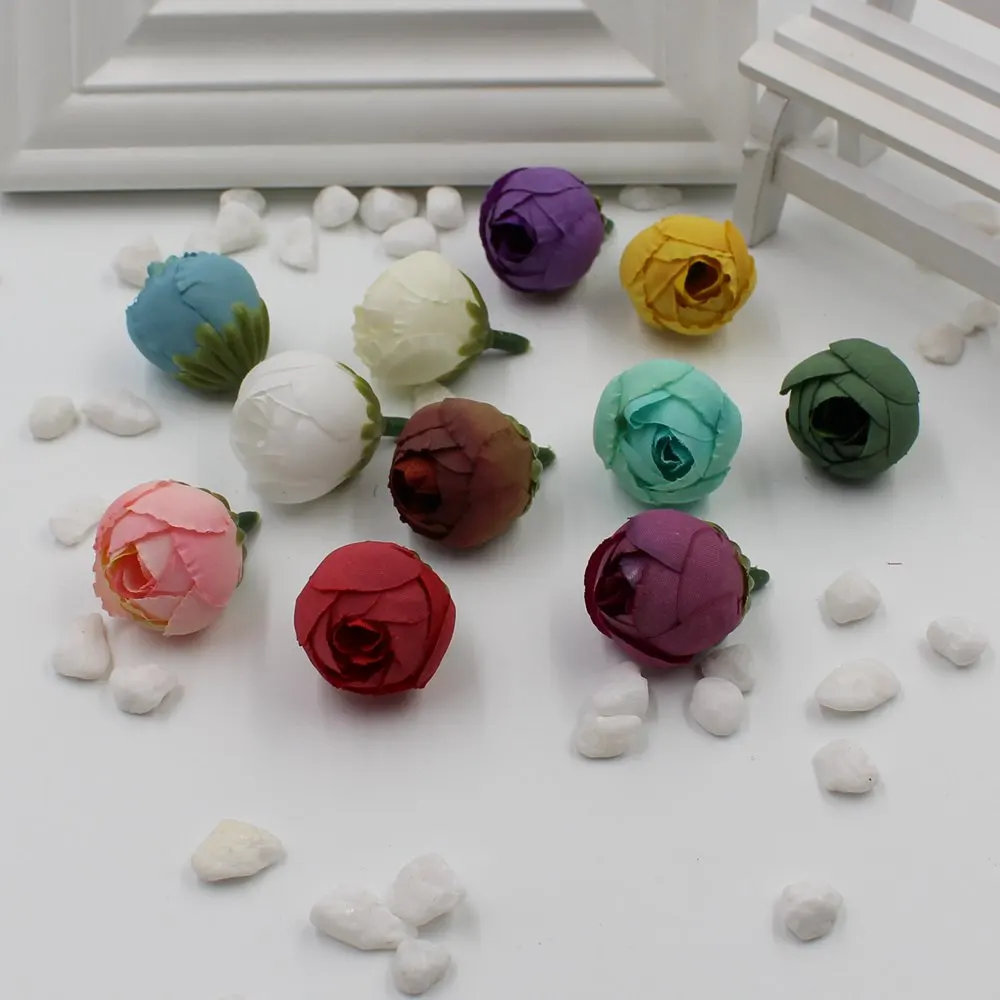 5 шт./лот бутон розы шелковые искусственные цветы для растений Свадебные