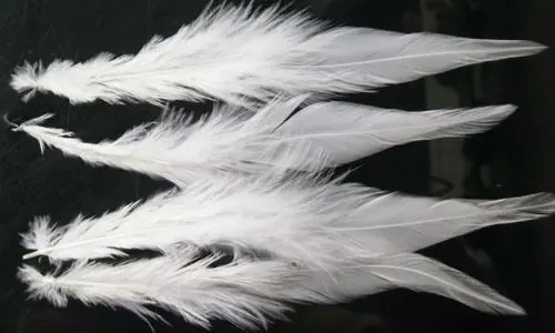 100 шт./лот зимние белые Петушки-седло Плюмаж перья 6-8 ''inch15-20cm Ремесло Перья
