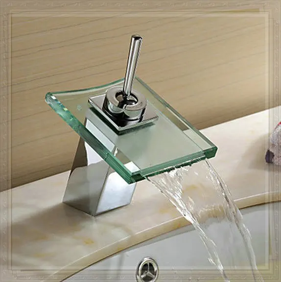 Contemporary Chrome Single Handle Glass Spray Bathroom Basin Sink Mixer Tap Faucet C8200 | Обустройство дома