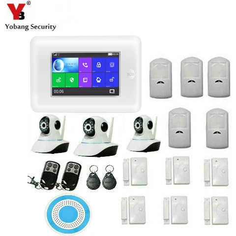 YB106036 YobangSecurity беспроводная Wi-Fi GSM домашняя сигнализация Android IOS App видео ip-камера умный дом Охранная пожарная сигнализация комплект - Цвет: YB106036