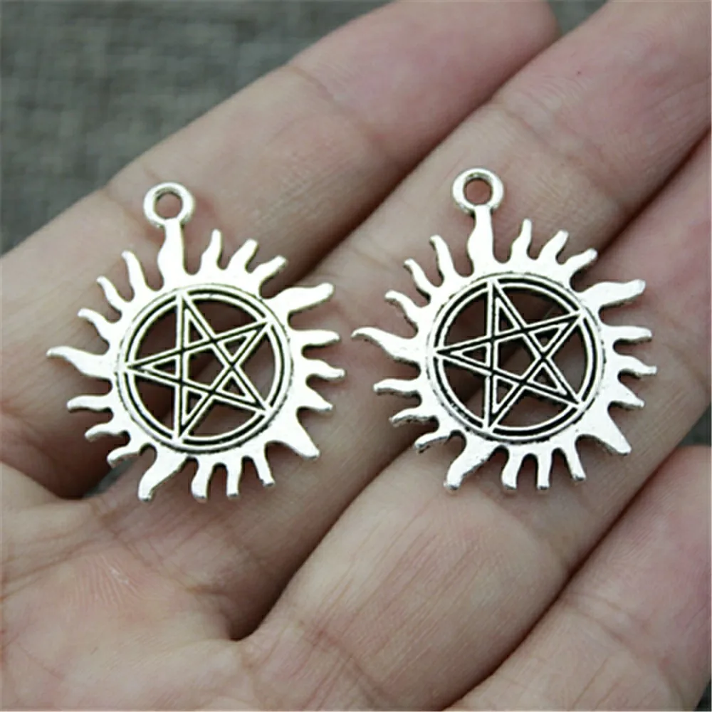WYSIWYG 3 шт 30x26 мм Подвески Sun Star и Charm And винтажные DIY аксессуары для изготовления