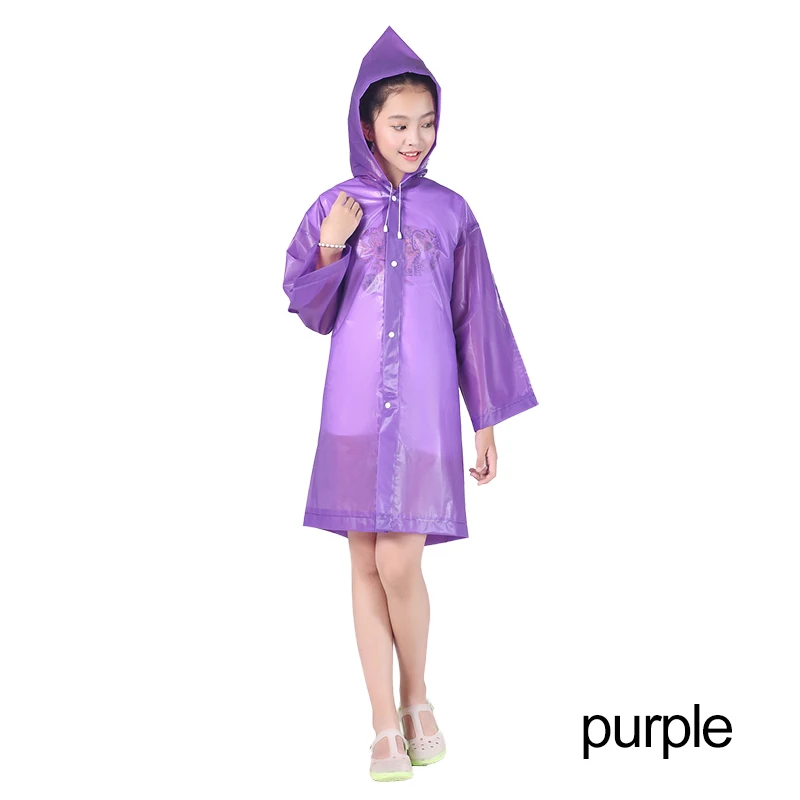 Purple Горячая толстое пальто Детская куртка, Детская парка, на рост плащ прозрачный Мода из матовой кожи для мальчиков и девочек плащи на открытом воздухе Пеший Туризм Путешествие дождь снаряжение, куртка - Цвет: Purple