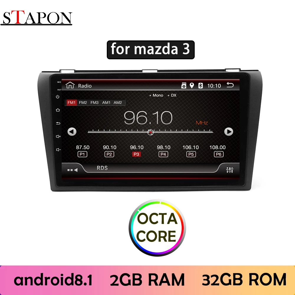 STAPON 9 дюймов для mazda 3 Android 8 1 2 грамм Восьмиядерный автомобильный DVD MP5