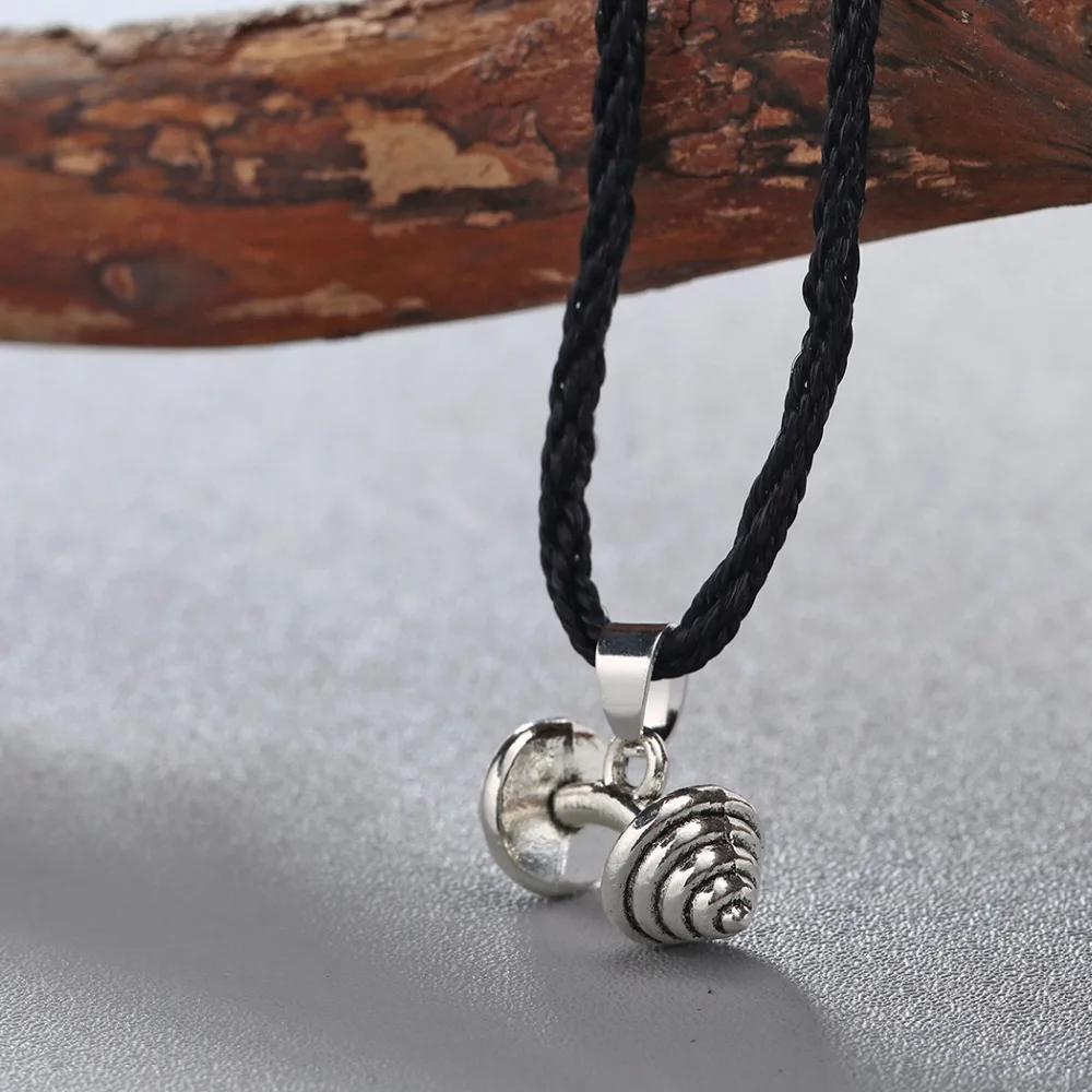 QIMING тяжелая атлетика гантель серебряное ожерелье маленькое в стиле хип-хоп