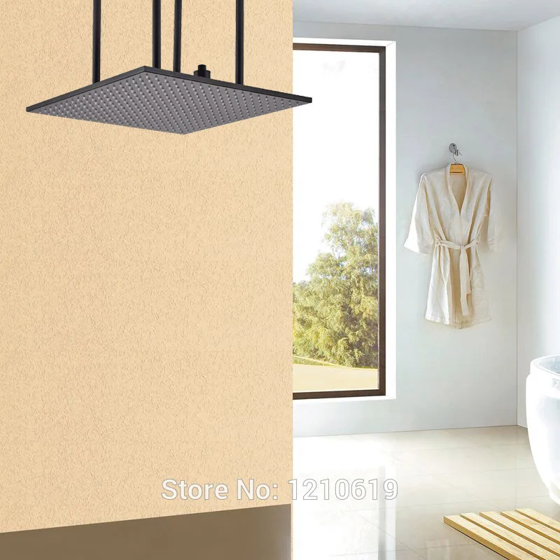 Насадка для душа с дождевой насадкой 20 дюймов матовый черный большой верхний душ