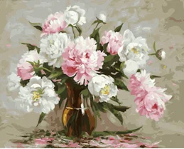 MaHuaf-X674 Magical peony Flowers DIY Painting By Numbers Wall Art realist Oil Hand Painted Canvas Picture Home Decor | Дом и сад