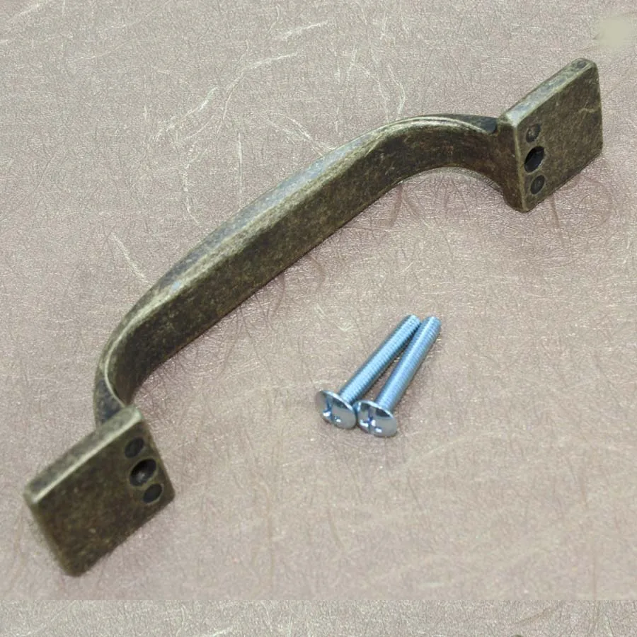 96 мм ручки для винтажной мебели Rustic античная латунная ручка выдвижного ящика