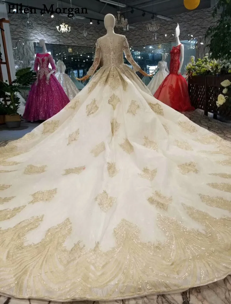 Винтажные с длинными рукавами свадебное платье принцессы 2019 Лодка шеи Vestido De Noiva