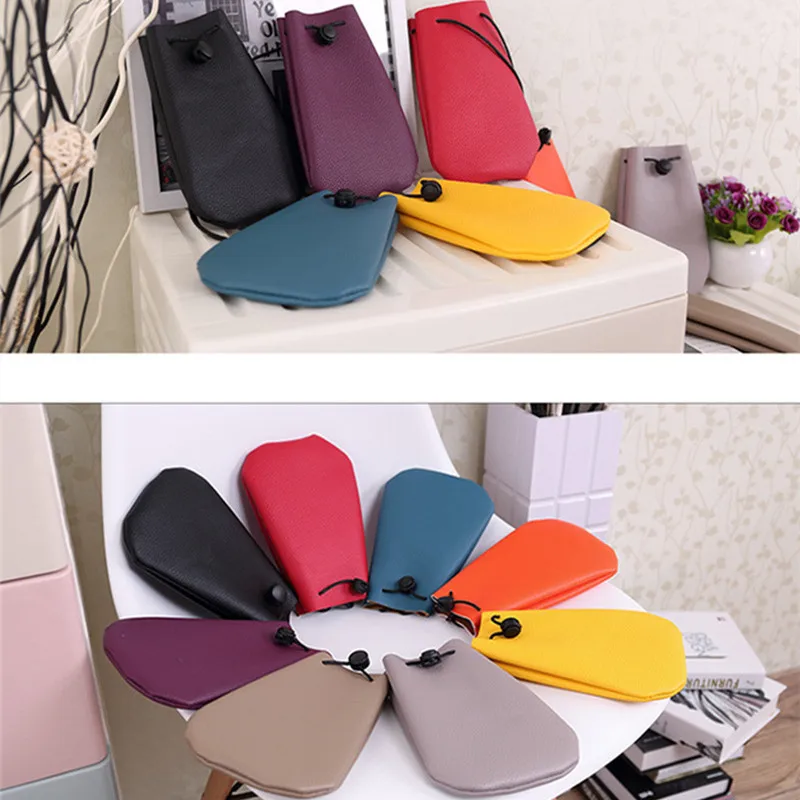 Модный кошелек конфетного цвета с узором Личи кожаный чехол для телефона мини