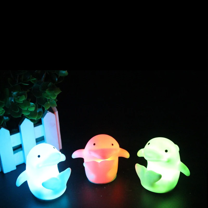 Cute Dolphin Color Changeable LED Night Light Glowing Toys Birthday Party Decoration Supplies Kids Room Gift | Дом и сад